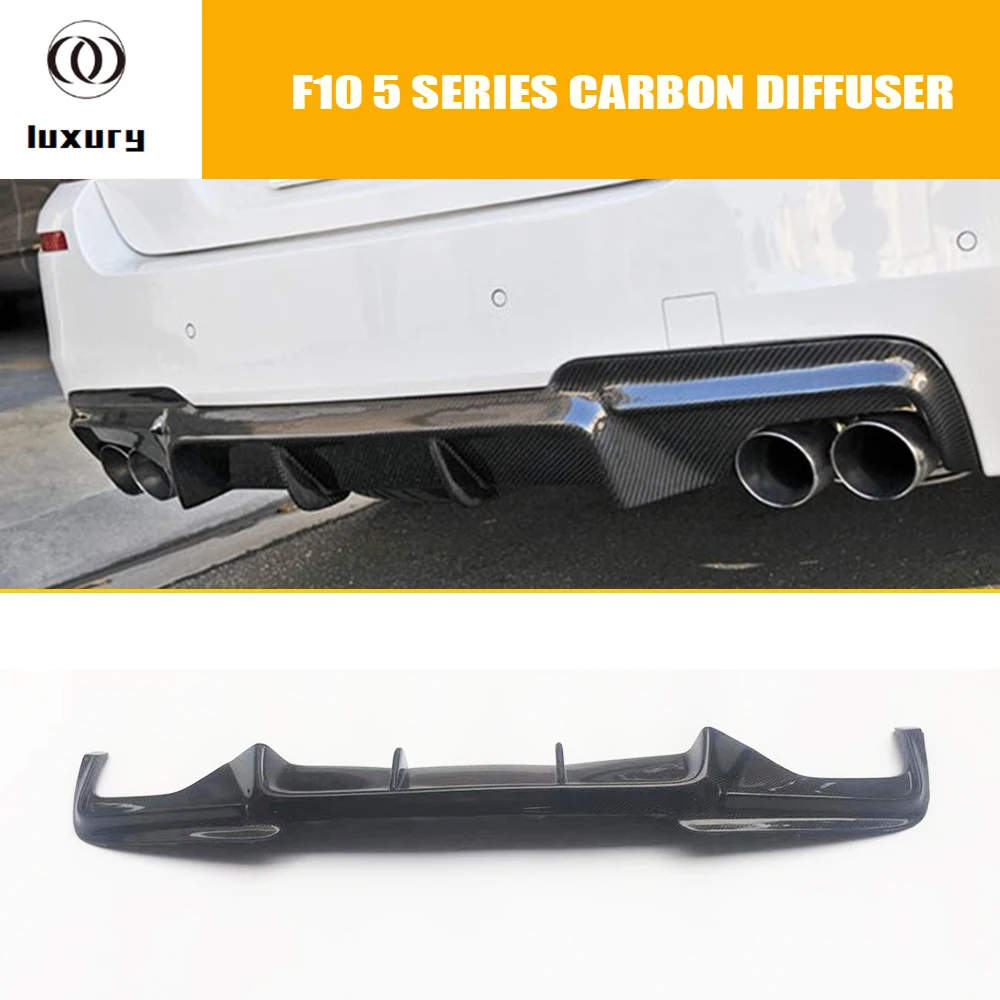 V Style Carbon Fiber Rear Bumper Diffuser for BMW F10 F11 520 523 528 535 550 M Sport Bumper 2010-2016