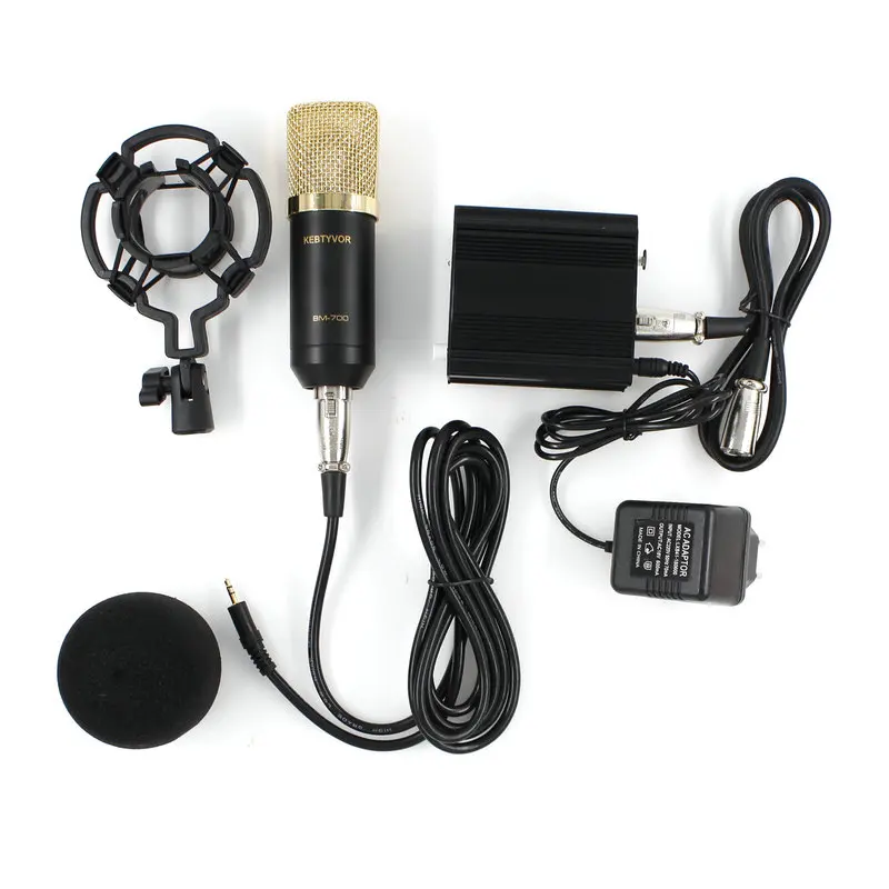 BM 700 Condenser Microphone Studio Wired Computer Mic BM700 NB-35 Holder For Microphone For kareoke PC Laptop