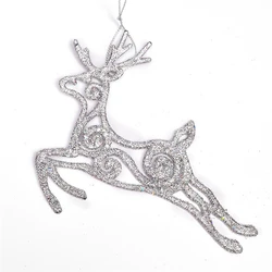 1PC Gold Powder Size 13CMX11CM Colorful Christmas Elk Tree Ornaments 7g Deer X-max Tree Hanging Decorations For Party