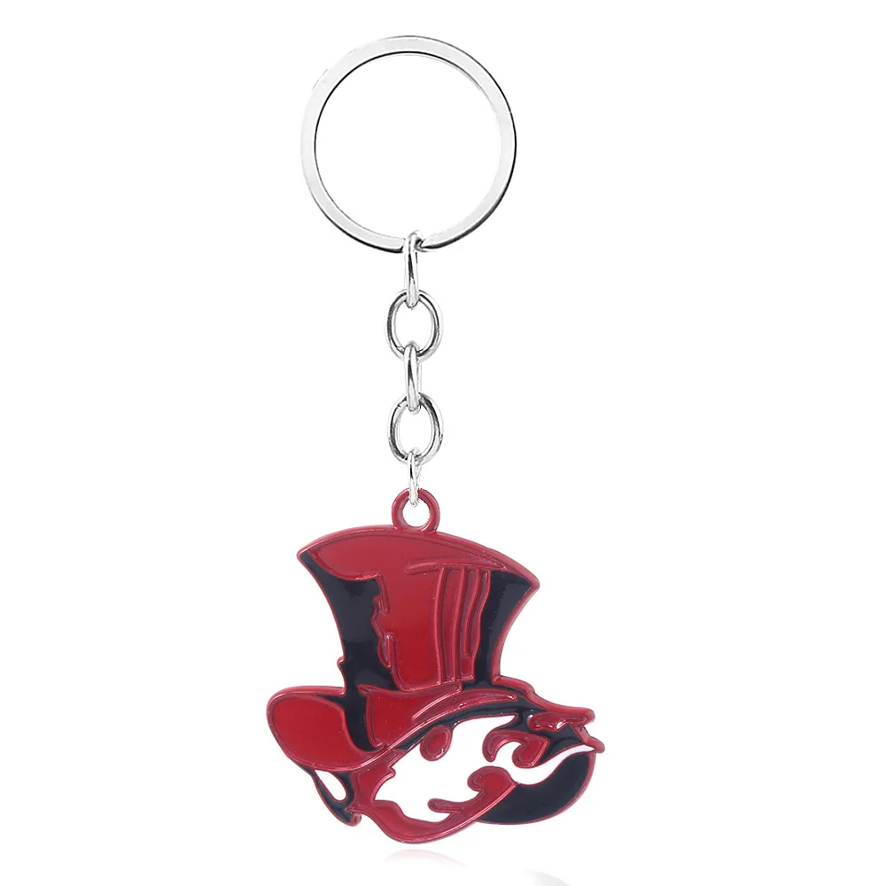 Japanese Game Persona 5 P5 Keychain Take Your Heart Logo Red Hat Key Chain for Women Men Car Keyring Choker Souvenir Gift