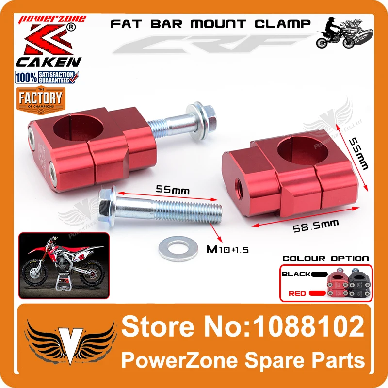 Billet HandleBar Fat Bar Risers 28mm Mount Clamp CR CRF CR125 CR250 CRF250R CRF450R CRF250X CRF450X Dirt Bike Motocross Enduro