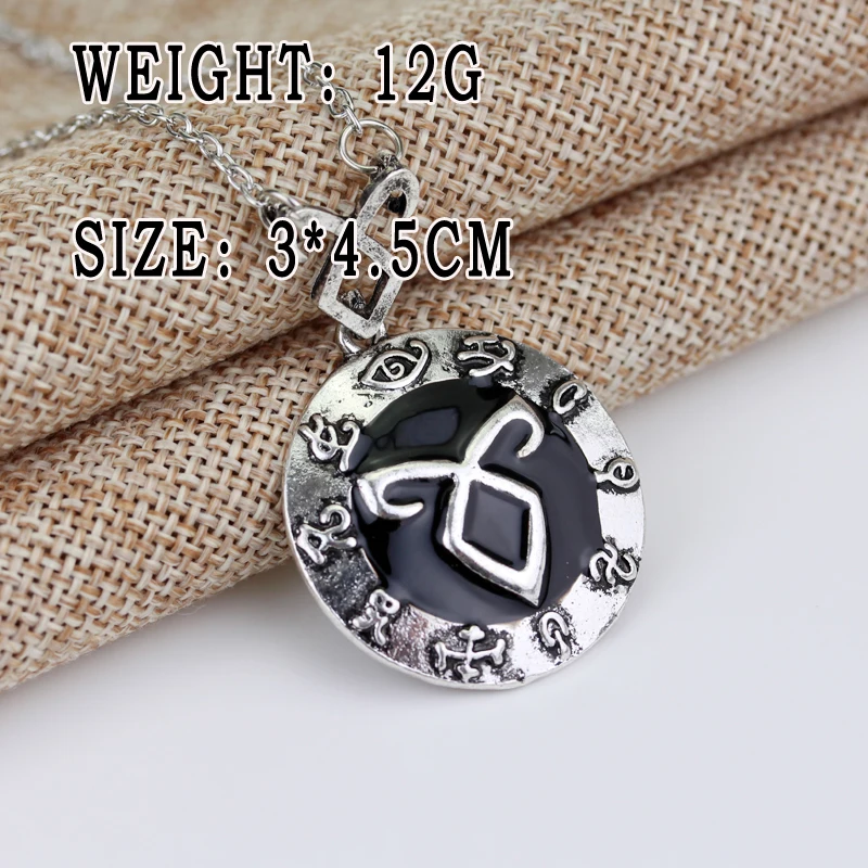 dongsheng The Mortal Instruments City of Bones necklace vintage Angelic Power Runes Shadowhunters pendant for men and women