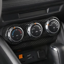 Carbon Fiber Air Conditioning Switch Cover Trim Strips Car Styling Accessories for 2015-2017 Mazda 2 Demio DL Sedan DJ Hatchback
