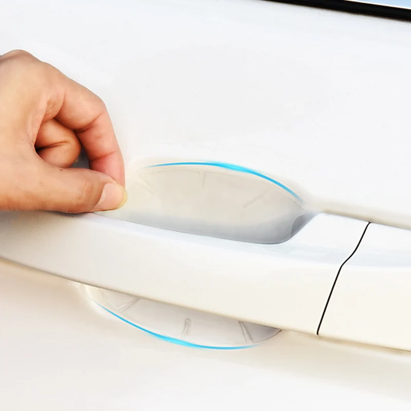 4Pcs / LOT car handle protective film transparent car sticker for Skoda Octavia Citroen C-Quatre Peugeot