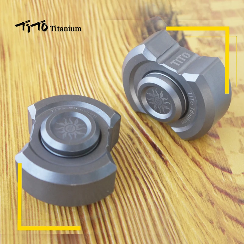 TiTo EDC Titanium Alloy Multipurpose Bottle Opener Rotatable Toy Tools Meteorite Keychain Outdoors Tools Titanium Spinner