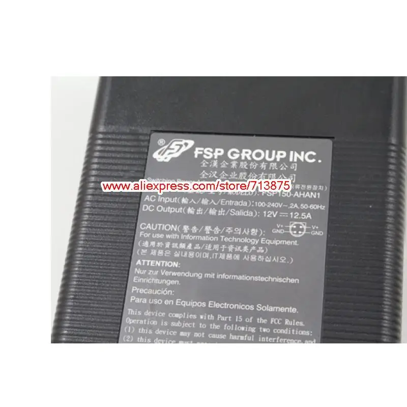 Imagem -02 - Genuíno Fsp150-ahan1 12v 12.5a Dps150nb-1a Carregador de Laptop para Qnap Ts409 Ts-412 Turbo Nas Monitor de Toque Dinâmico Lacie 5big Nas