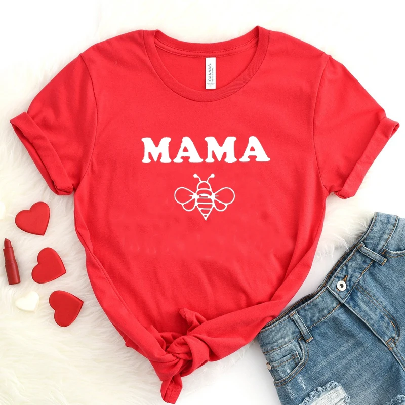 Skuggnas-Camiseta de Mama Bees para mujer, ropa informal, camisetas Tumblr de manga corta