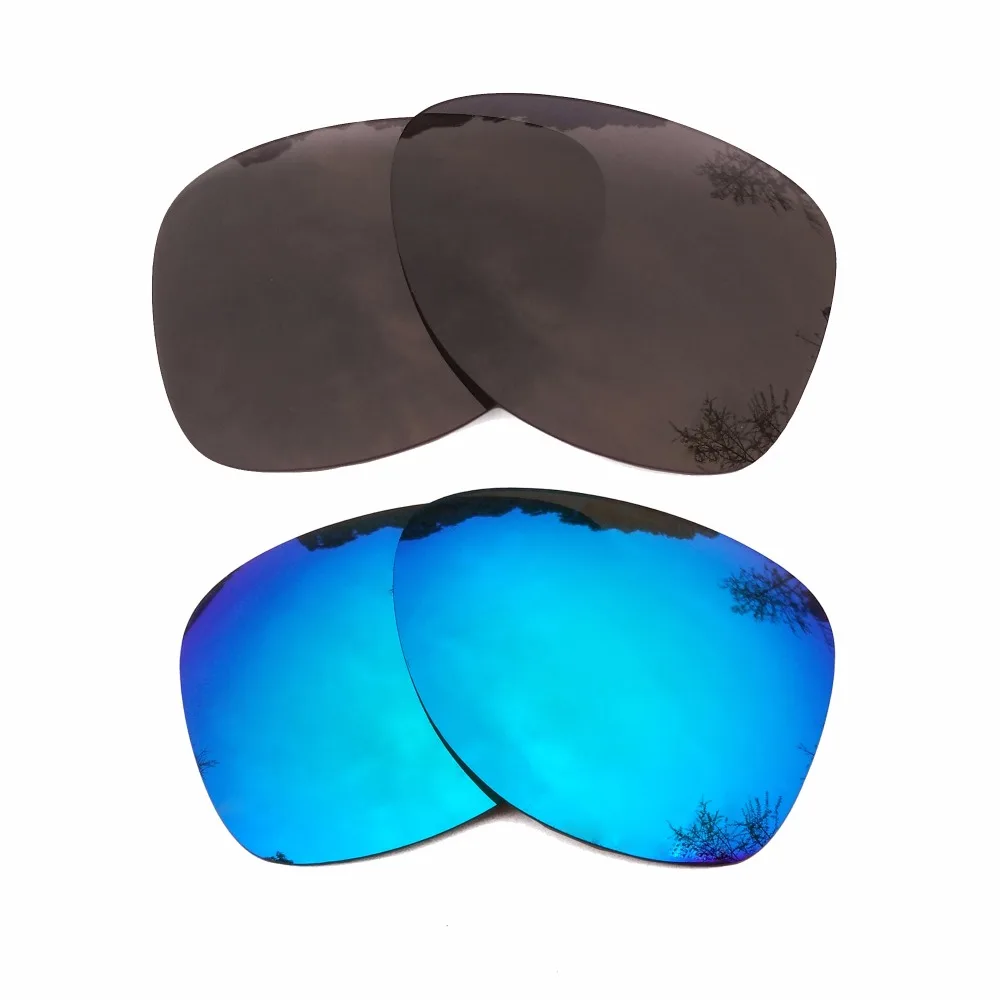 Black & Ice Blue Mirrored Polarized Replacement Lenses for Crosshair 2012 Frame 100% UVA & UVB