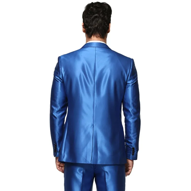 Men\'s Shiny Fashion Party Wedding Suits Tuxedo Costume Marriage Terno Masculino Business Suits for Men Two Pieces Jacket Pants