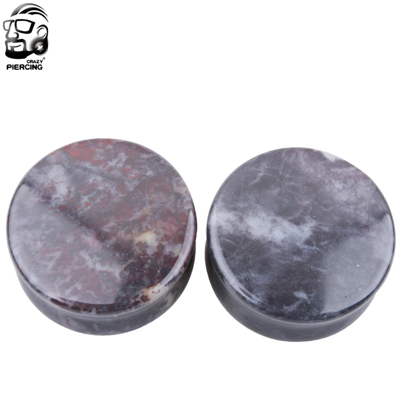 Bloodstone Body Piercing Jewelry Organic Flesh Tunnels Stone Ear Plugs Ear Gauges Expander Stretcher Ear Gauge Plug