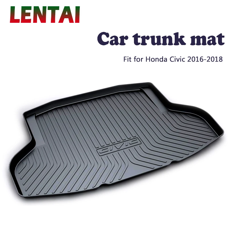 

LENTAI Car rear trunk Cargo mat For Honda Civic 2018 2016 2017 10th Boot Liner Tray Waterproof carpet Anti-slip mat Accessories