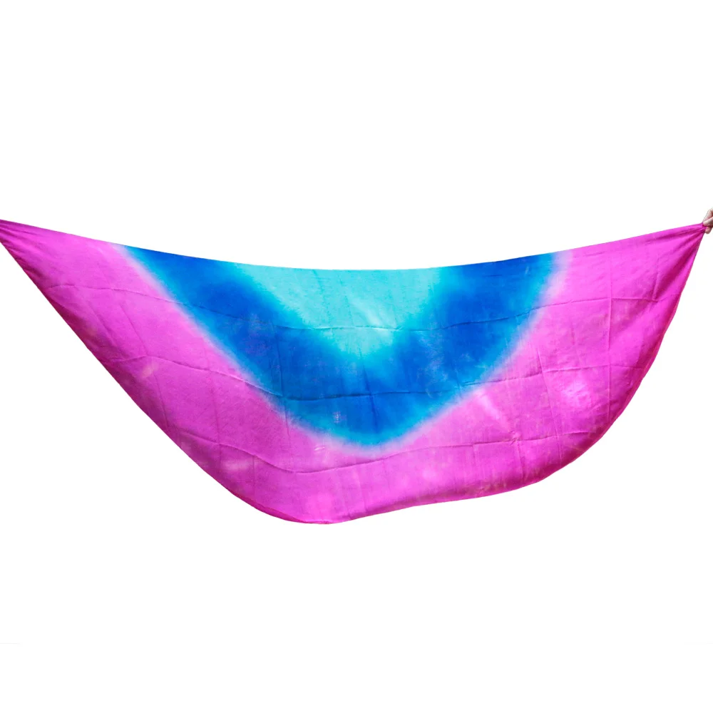 Design 100% Real Silk Belly Dance Veil Cheap Dance Veils Semicercle Veil  Wholesale 250*114cm Turquoise Blue Rose