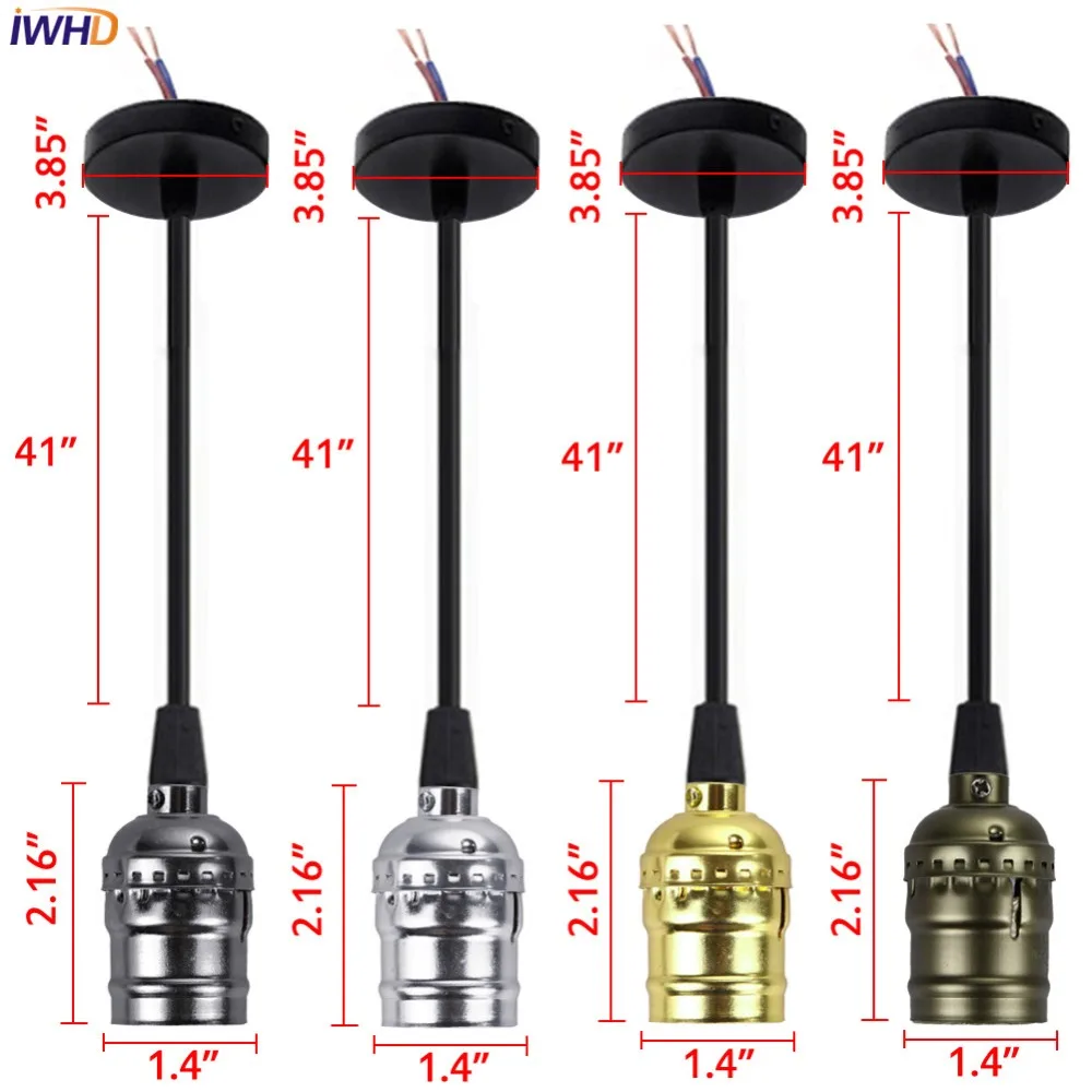 DIY 4pcs LED Lamp Base E27 Socket E27 Lamp Holder 110V 220V Light Bulb Socket Vintage Light Holder Industrial Pendant Lamp Bases