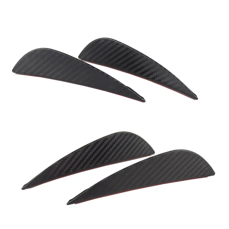 RASTP-4Pcs Car Styling Carbon Fiber wind knife Universal Bumper Strip Spolier Decoration Sticker Canards Exterior Body RS-LKT019