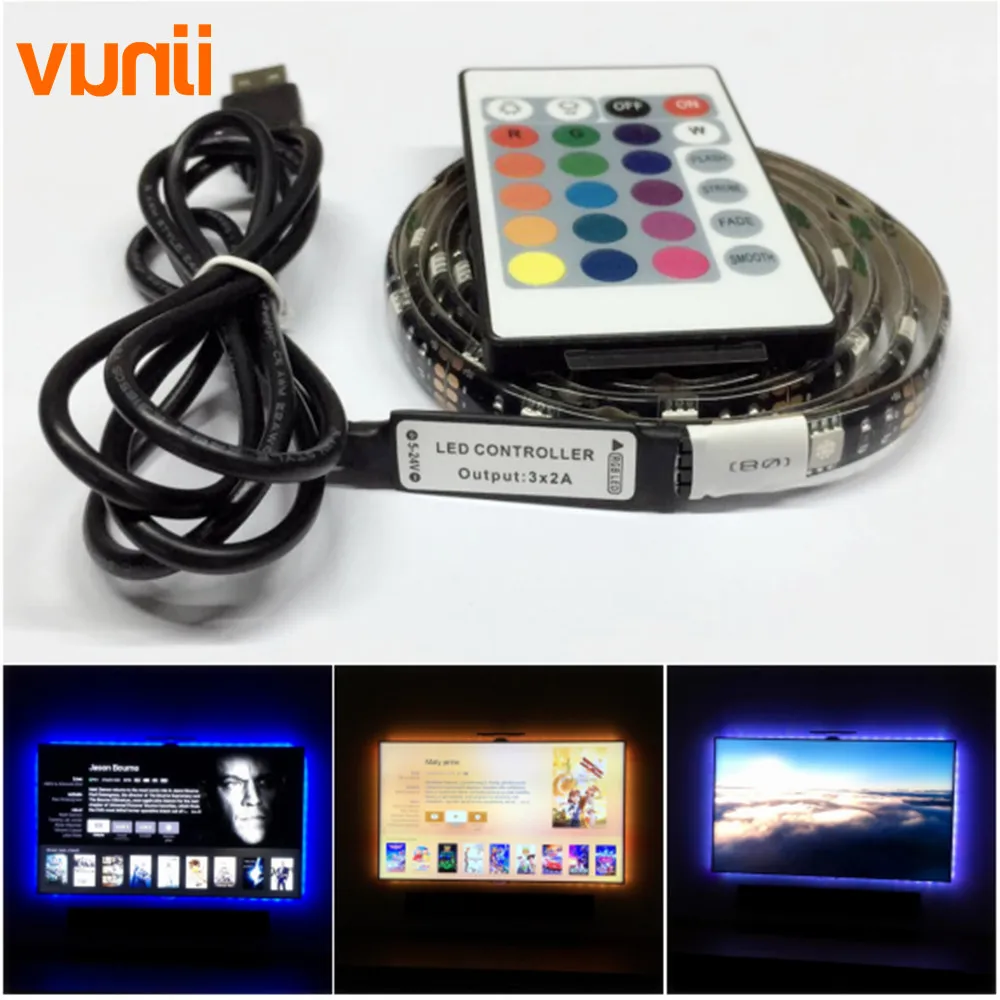 

Новинка! Гибкая светодиодная лента, 5 в пост. Тока, USB, 5050 RGB, 1 м, 2 м