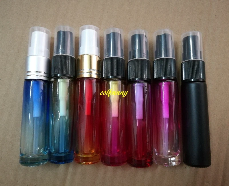 

1000pcs/lot 10ml Gradient Spray Bottle Travel Small Perfume Bottle Mini Liquid Oil Cosmetic Container Refillable Atomizer