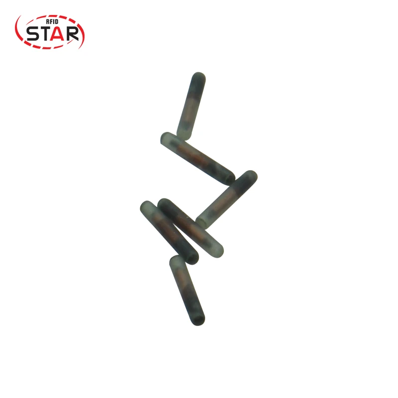 10 pcs 1.25*7 millimetri ISO FDX-B 134.2 khz Animale Microchip di piccole dimensioni Mini chip di cane mucca tag Per animali domestici di