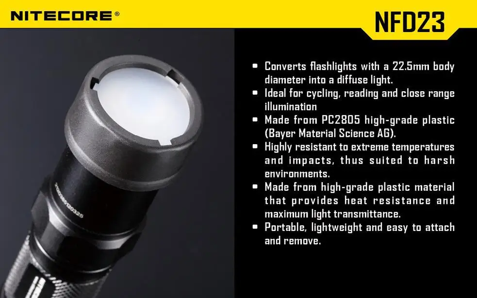 Free shipping 1pc Nitecore Colour Filter(22.5mm) NFR23 NFB23 NFG23 NFD23 suitable for the flashlight with head of 22.5mm