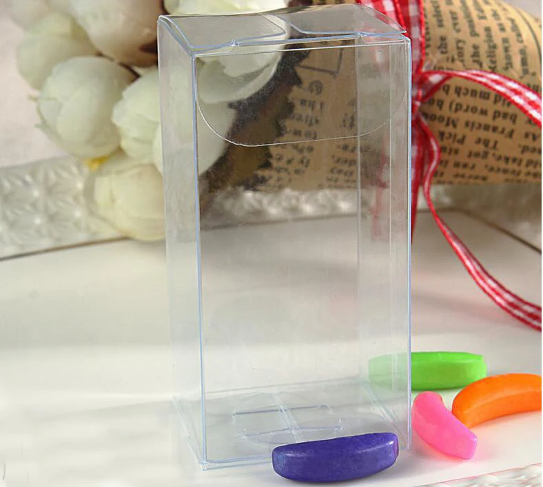 30pcs 3*3*6cm clear plastic pvc box packing boxes for gifts/chocolate/candy/cosmetic/crafts square transparent pvc Box