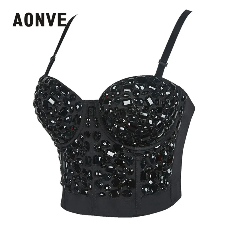 Aonve Steampunk Bustiers For Women Black Gothic Corset Bras Tops Punk Goth Sexy Clothes Mujer Overbust Bra Korse S-2XL