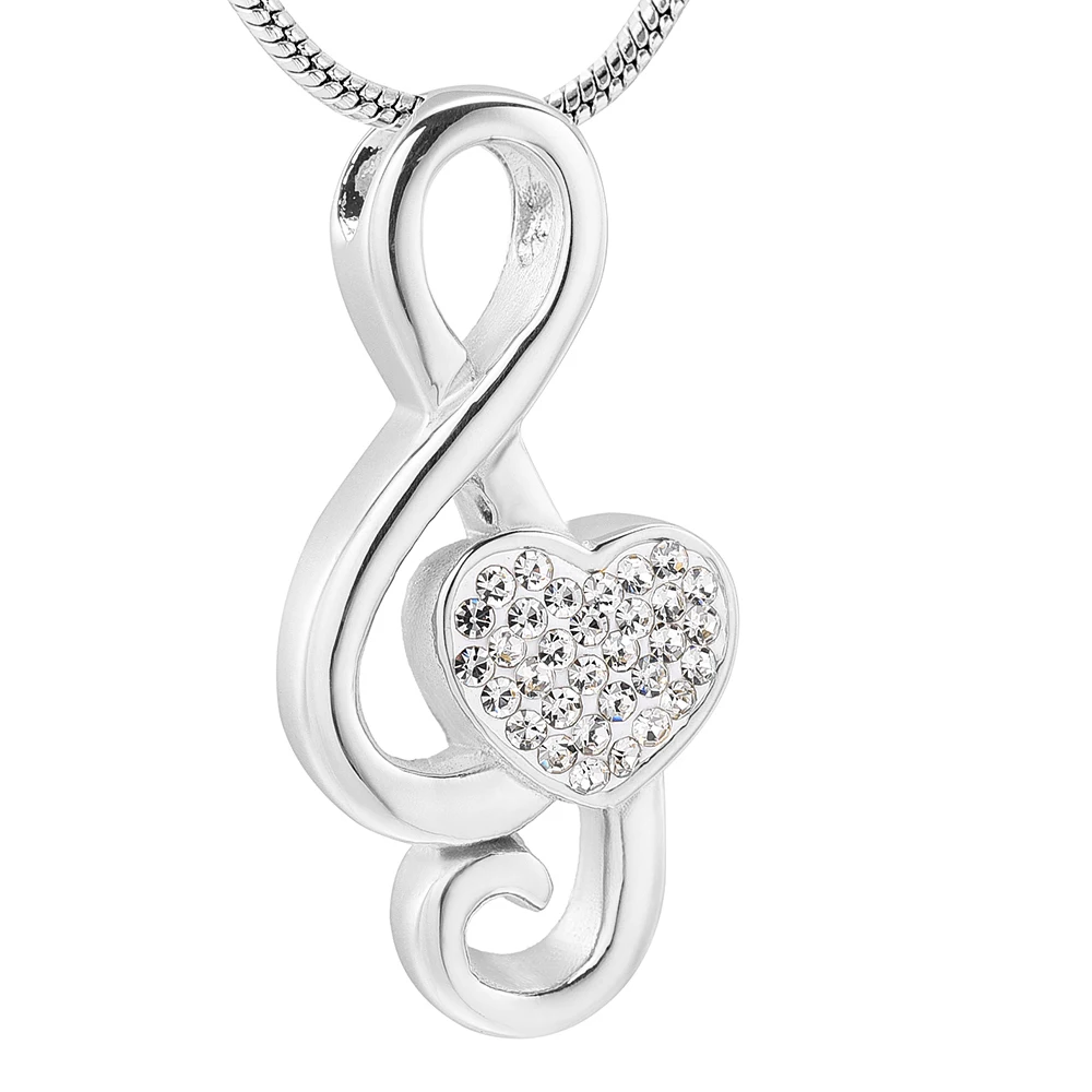 

Music Note Cremation Pendant 316L Stainless Steel Musical Funeral Urn Necklace Keepsake Jewelry for Women Memorial Urn