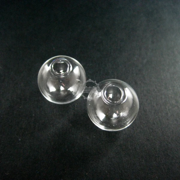 20mm diameter 4mm open mouth transparent glass round bottle DIY settings supplies findings 3070058