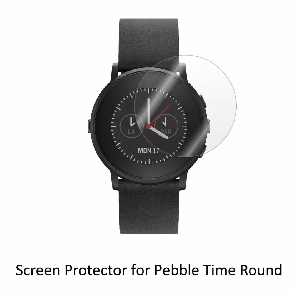 

6* Clear LCD PET Film Anti-Scratch Screen Protector Cover for Pebble Time Round Smart Watch Accessories