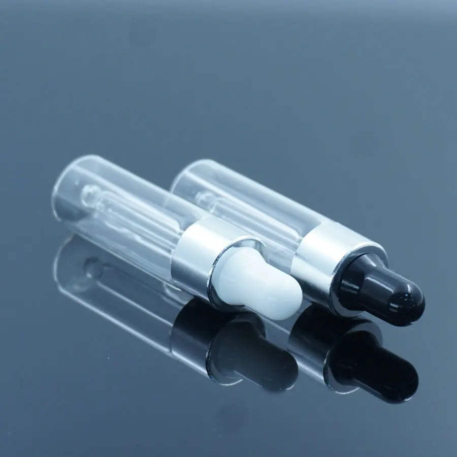 

500pcs/lot 1ml 2ml 3ml 5ml perfume Dropper bottle Mini Sample Glass essential Oil bottle with glass hose Glass vials