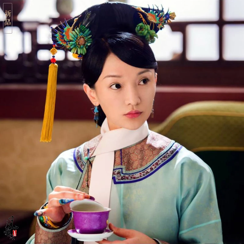 5 Designs ZhouXun RuYi Qing Dynasty Empress Costume Delicate Embroidery Hanfu for Latest TV Play RuYi\'s Royal Love in the Palace