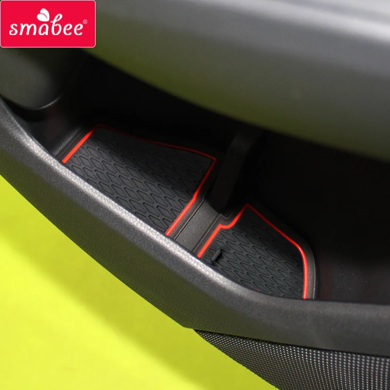 smabee Gate slot Mats For Subaru IMPREZA 2018 - 2019 Interior Accessories Door Pad Car Cup Holders Non-slip mats Rubber Coaster