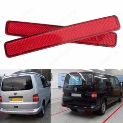 ANGRONG 2x For VW Transporter T5 Red Rear Bumper Reflector Caravelle / Multivan (Pre-facelift) 2003-2011