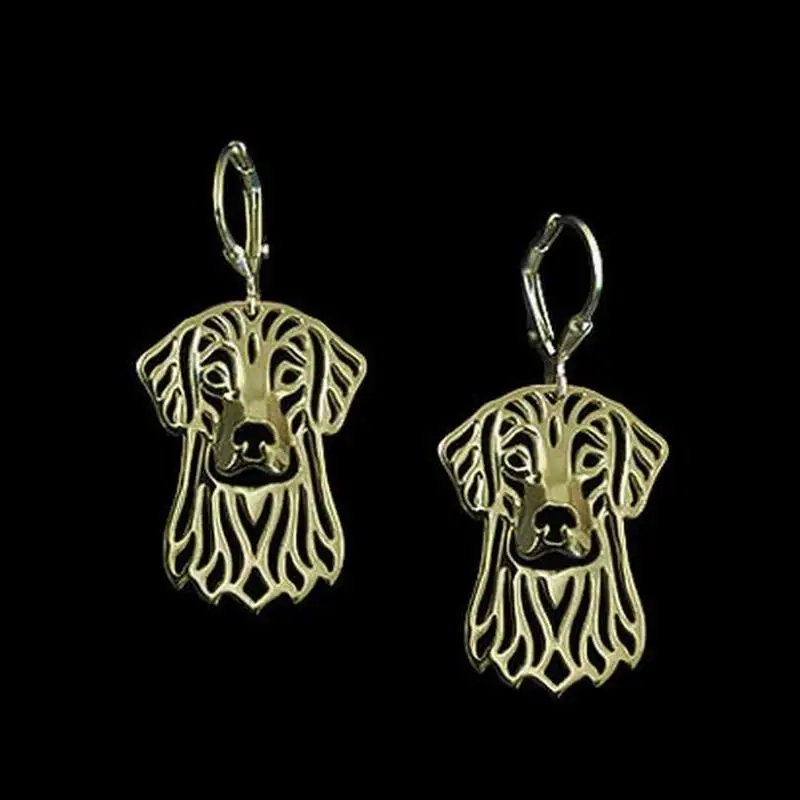 Fashion Alloy Flat Coated Retriever Dog Drop Earrings