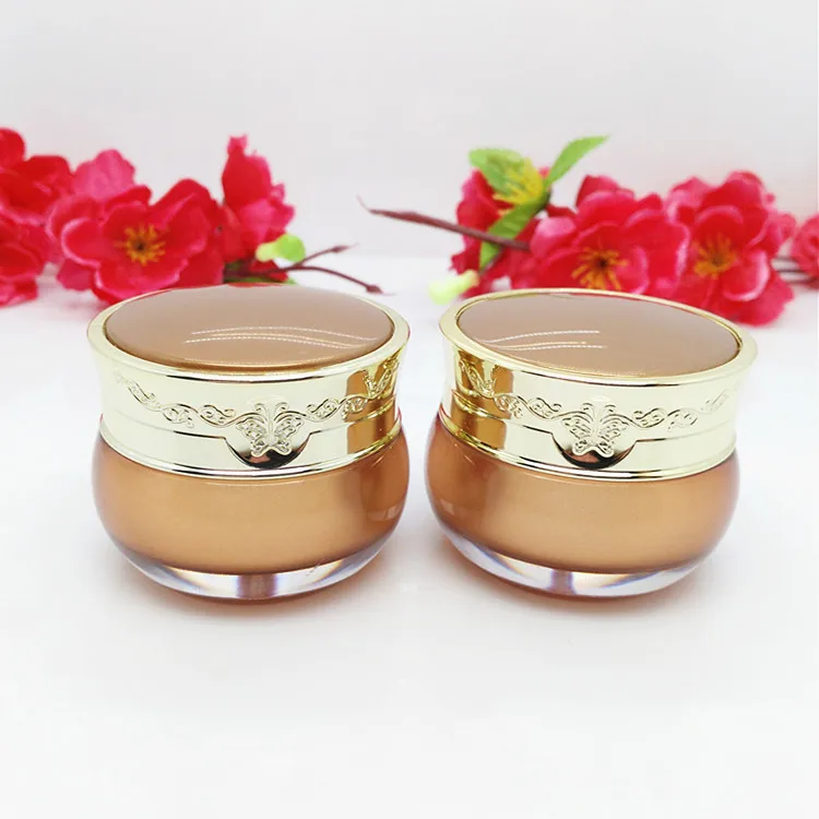 

Capacity 50g 50pcs/lot Golden Butterfly Acrylic Cream Jar,wholsale cosmetic bottles, cream jar plastic cream points bottling