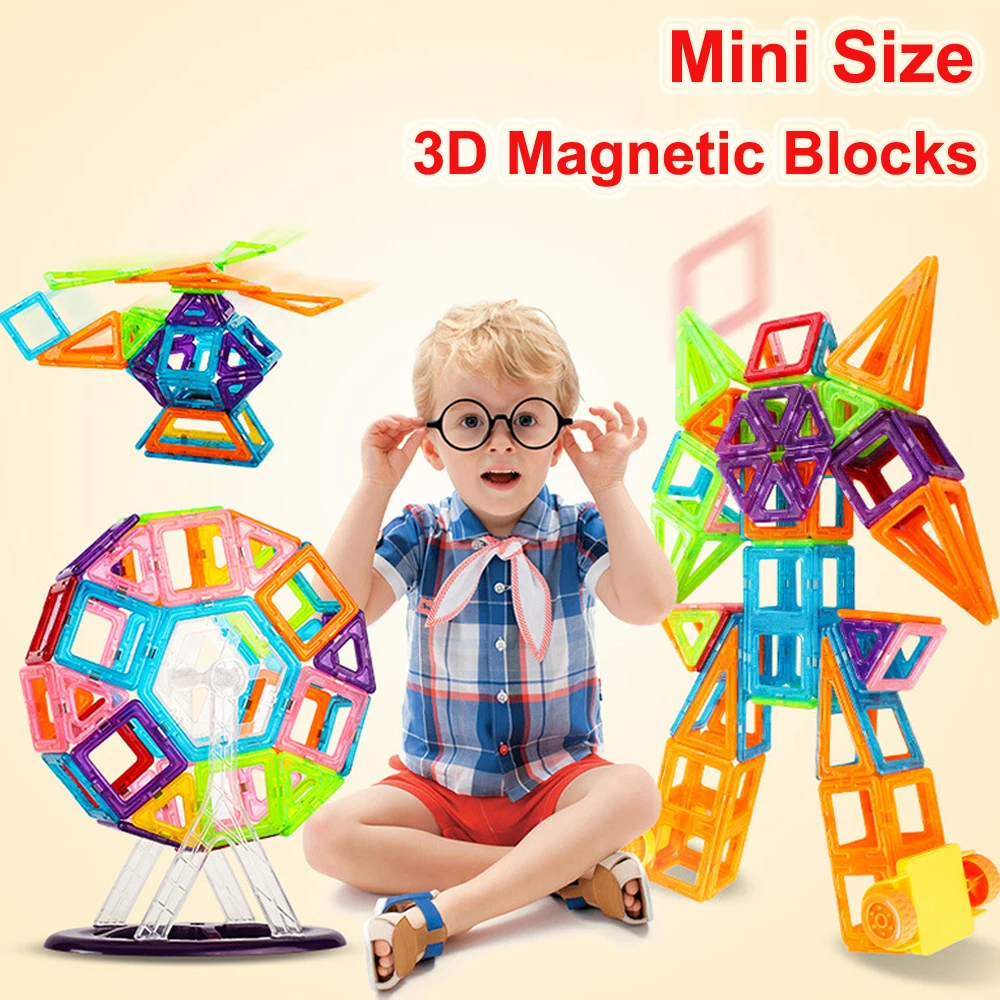 110 sztuk Mini zestaw Magnetic Designer Construction Model Building plastikowe bloki magnetyczne zabawki edukacyjne dla dzieci prezent