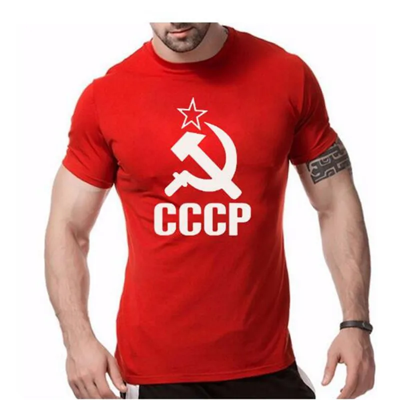 GYM WINER CCCP T Shirts Men USSR Soviet Union Man T-shirt Short Sleeve Moscow Russia Tees Cotton O Neck Tops Free Shipping