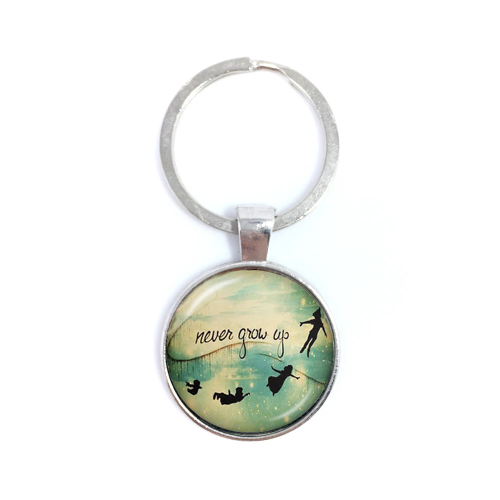 Inspire One's Fighting Will Pattern 25mm Round Glass Cabochon Pendant Backpack Buckle Gift For Upwards Friends Keychain