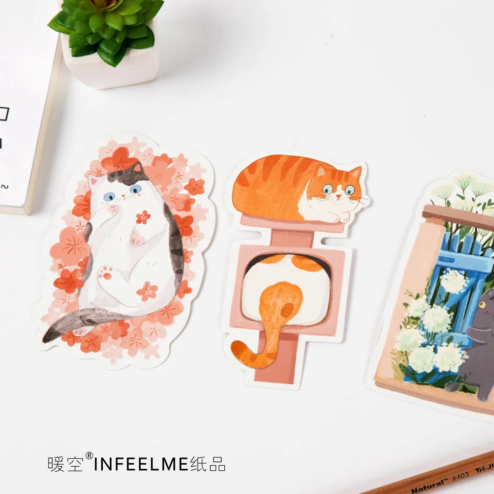 Cat Postcard Postcard To Backyard 30 Pieces of Special-shaped Box