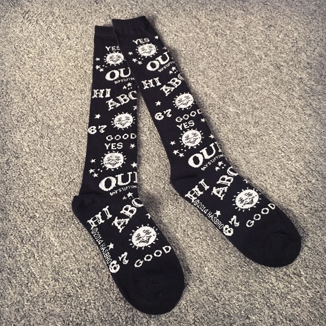 New Harajuku black cartoon fashion hip hop sports cool men women street skateboard couple cotton socks personality knee socks