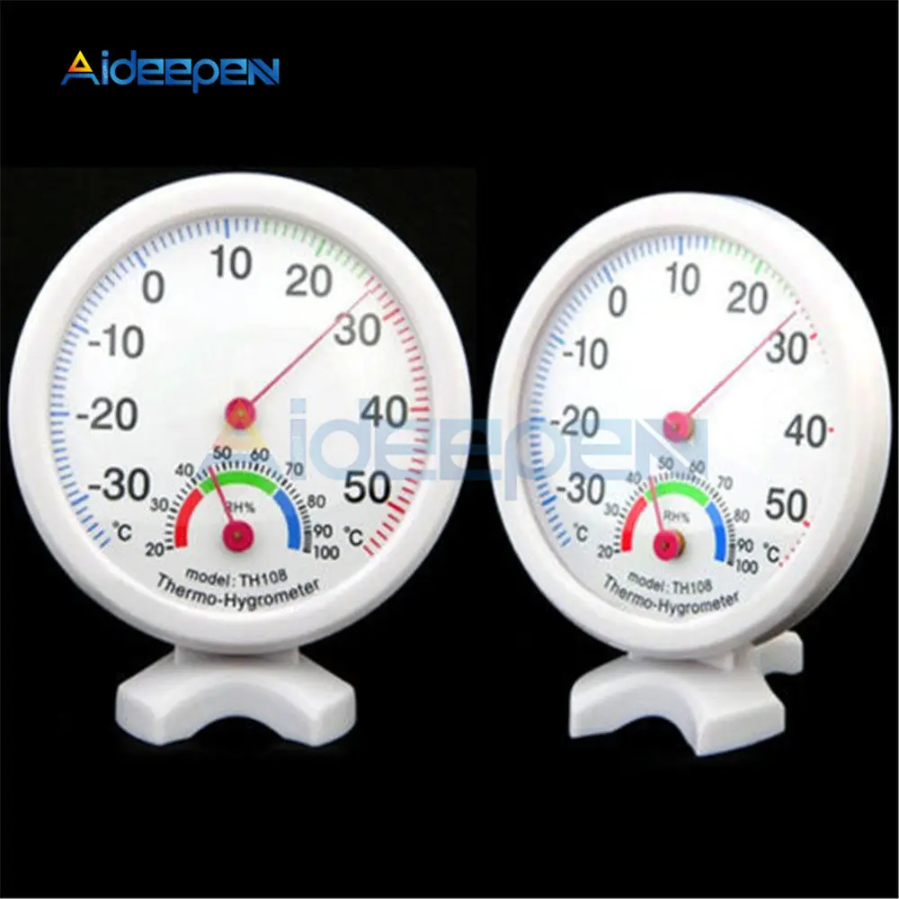 Mini Round Clock-shaped Humidity Thermometer Meters  Indoor Outdoor Hygrometer Humidity Temperature Meter Gauge