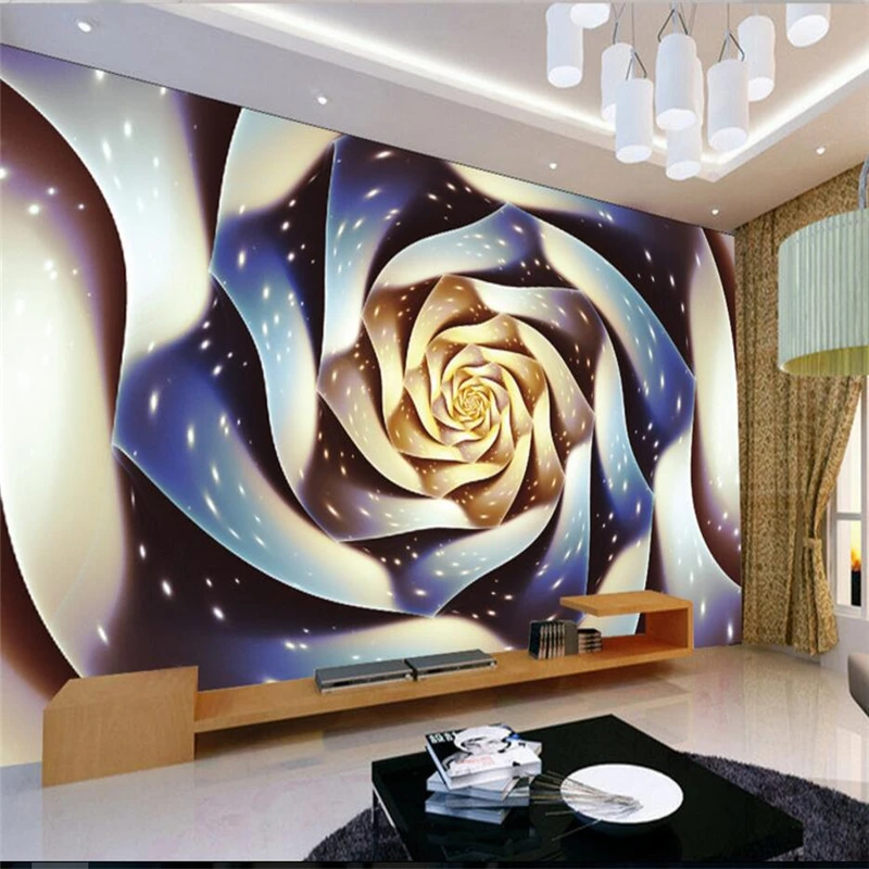 

wellyu Custom large-scale mural 3D wallpaper three-dimensional rose TV living room background wall papel de pared parato