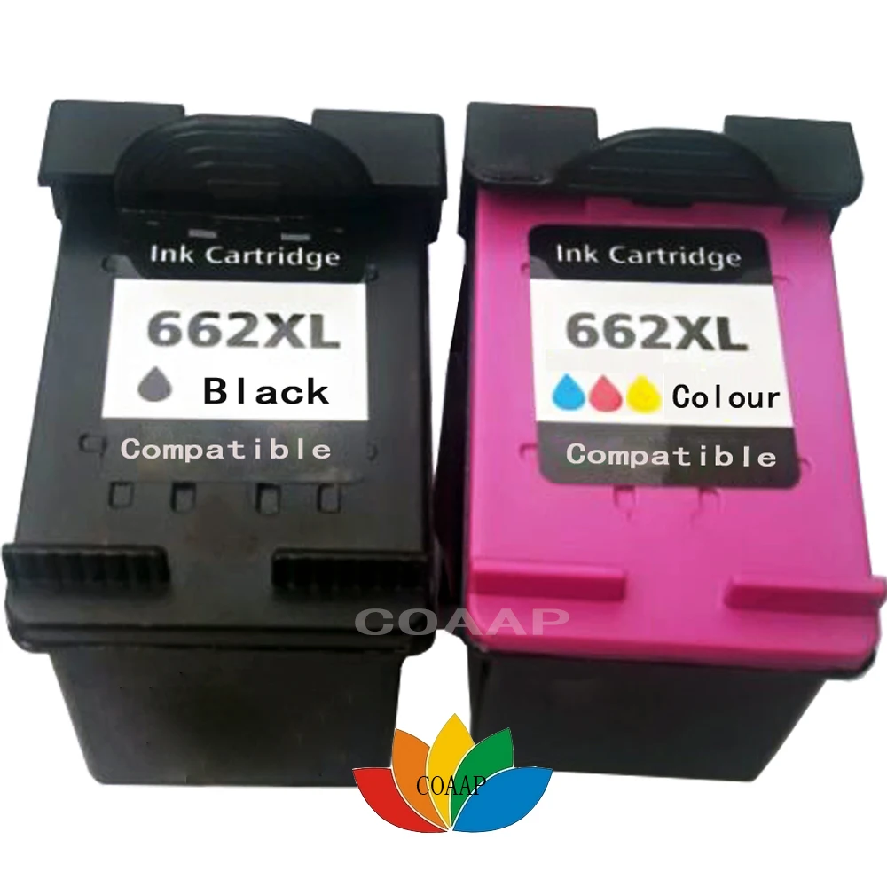 2Pk Replacement HP 662 662xl Refilled ink Cartridge For Deskjet 1515 2515 2545 2645 3545 4510 4515 4518 Printer