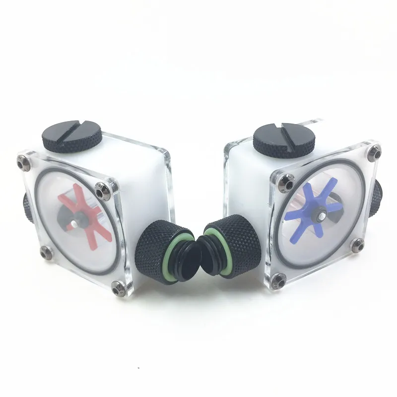 Water Cooling Flow Meter Indicator Light-emitting Computer PC Liquid Water Cooling System CPU White POM with Plug Connector