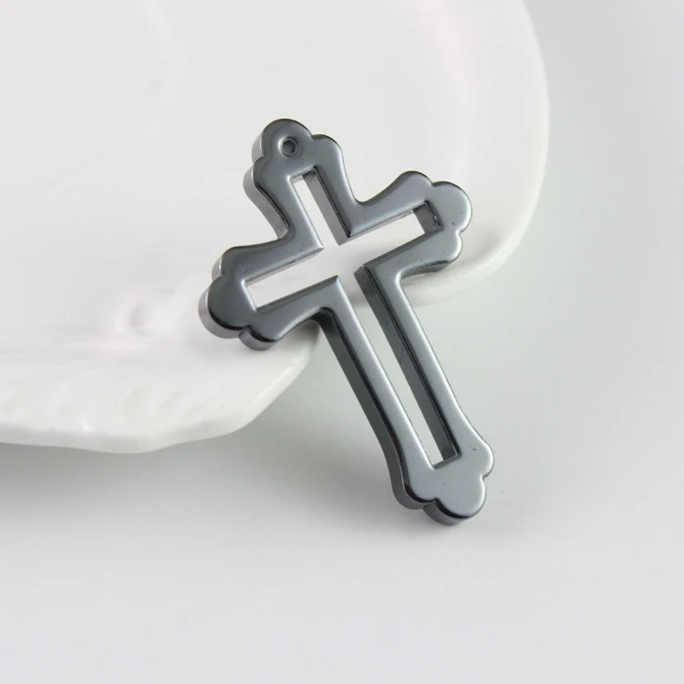 Hematite fashion cross pendant accessories diy accessories HP1007