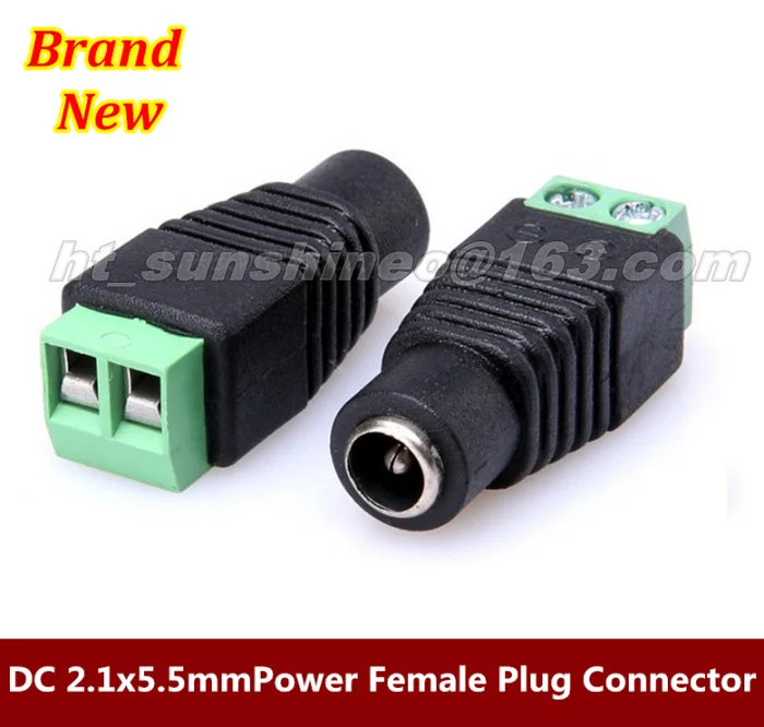 20PCS/LOT DC 2.1x5.5mm Power Female Plug Connector For CCTV 3528 & 5050 LED Strip