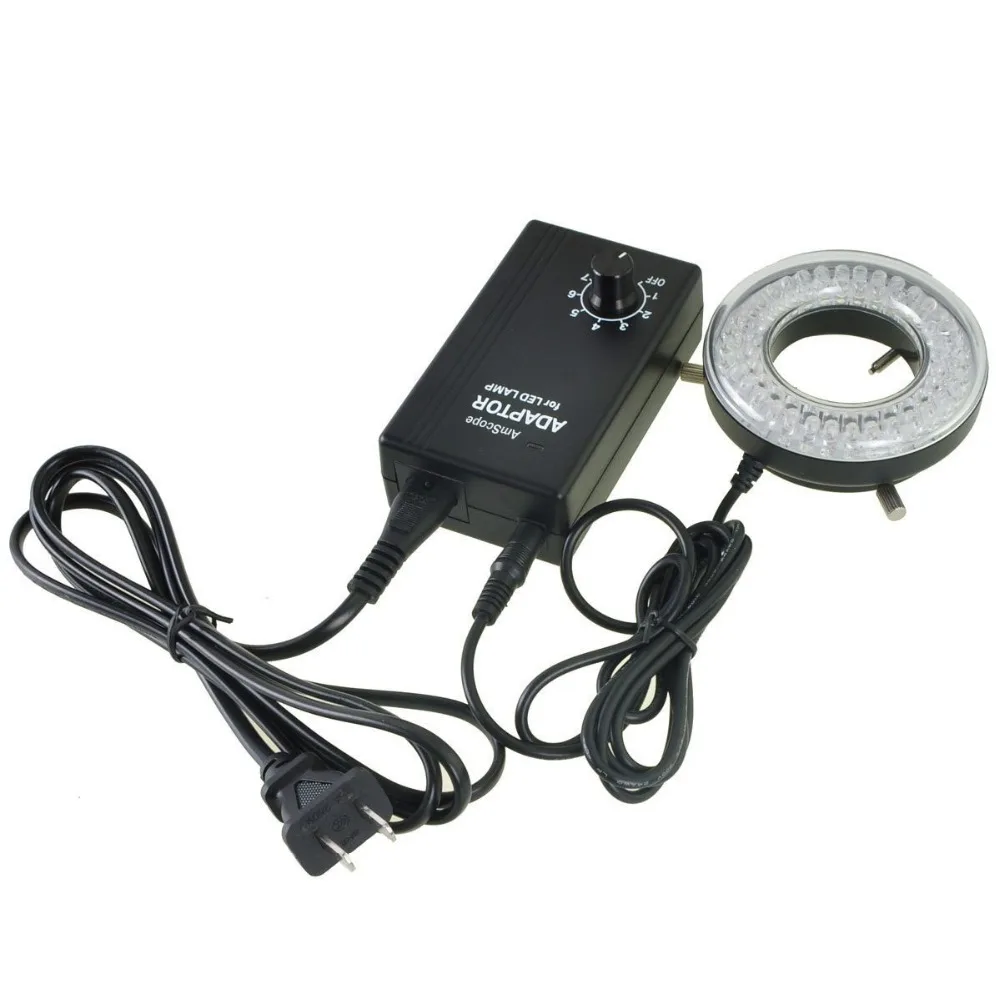 AmScope 64-LED Microscope LED Ring Light with Adapter LED-64-ZK