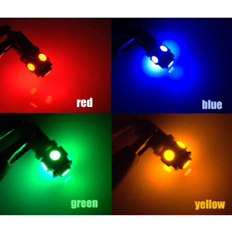 Motocicleta Interior LED Light, Lanterna, Lâmpada Tocha, Auto Luz, Instrumento Parafuso Lâmpada, Branco, Vermelho, Verde, Azul, DC 6V, 12V, 24V, E10, 20Pcs