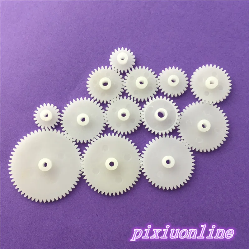 12pcs K004Y DIY Plastic Shaft Gear Set Single Layer Transmission Gear Robot Parts  High Quality On Sale image 3