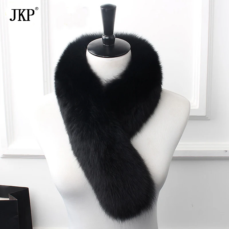 Winter Real Fox Fur Collar Women 100% Natural Luxury Furry Shawl Female Fox Fur Scarf Warm Fur Collar Scarves with Clamp