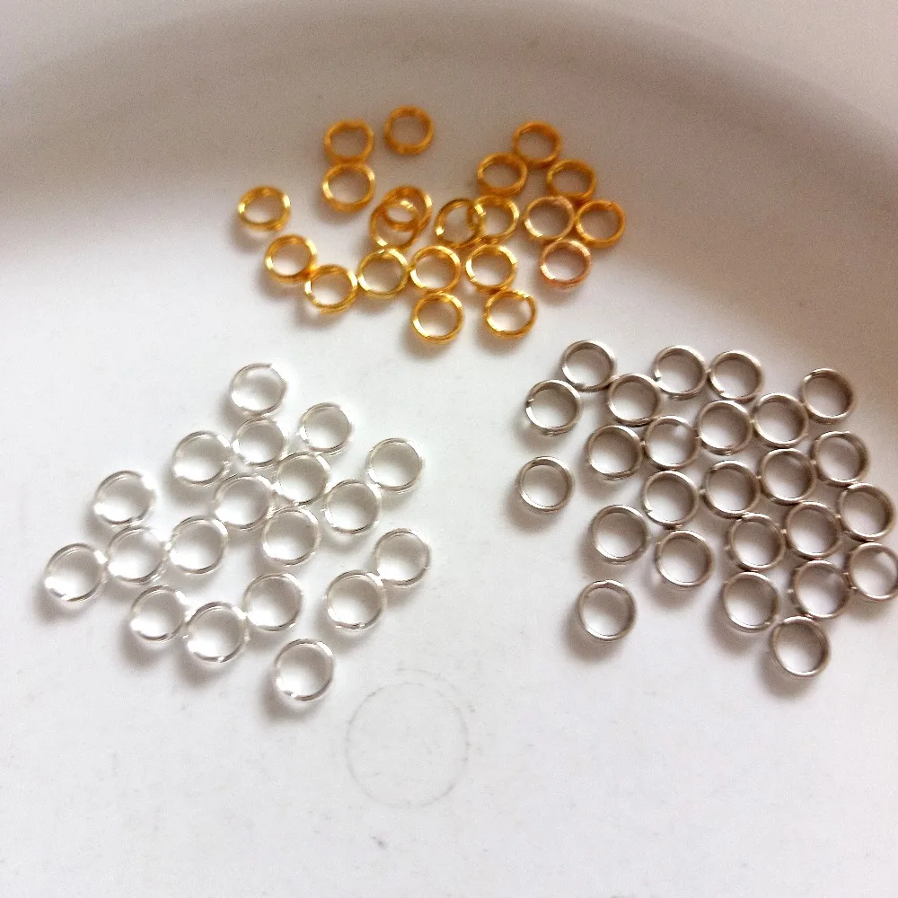 Wholesale 5000pcs 5/6/8/10mm Open Jump Rings Double Loops Gold/Silver/white K Color Split Rings Diy Jewelry Making Accessories