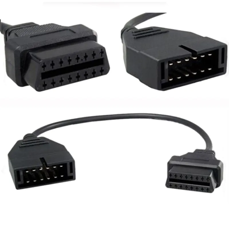 New OBD 2 Cbale ForGM Daewoo 12 To 16 Pin OBD 2 Connector Adapter Auto Diagnostic Tool Cable Connector Adapter Car Cable